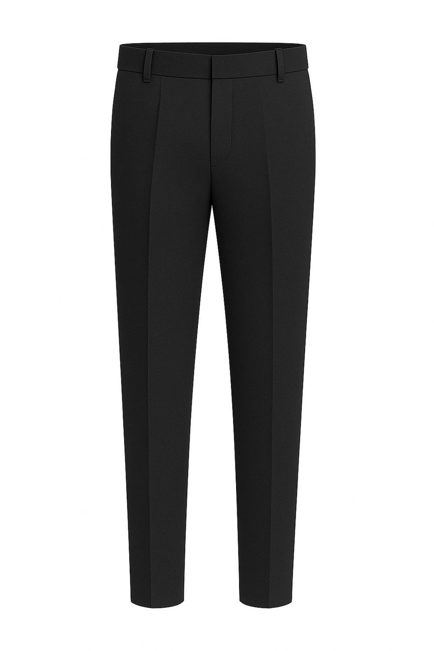 Boys Slim Fit School Trousers with Half Elastic Waist – School Uniform Pants (5 - 17 Years)
