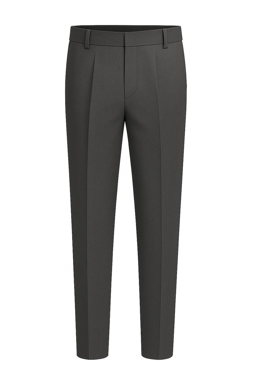 Boys Slim Fit School Trousers with Half Elastic Waist – School Uniform Pants (5 - 17 Years)