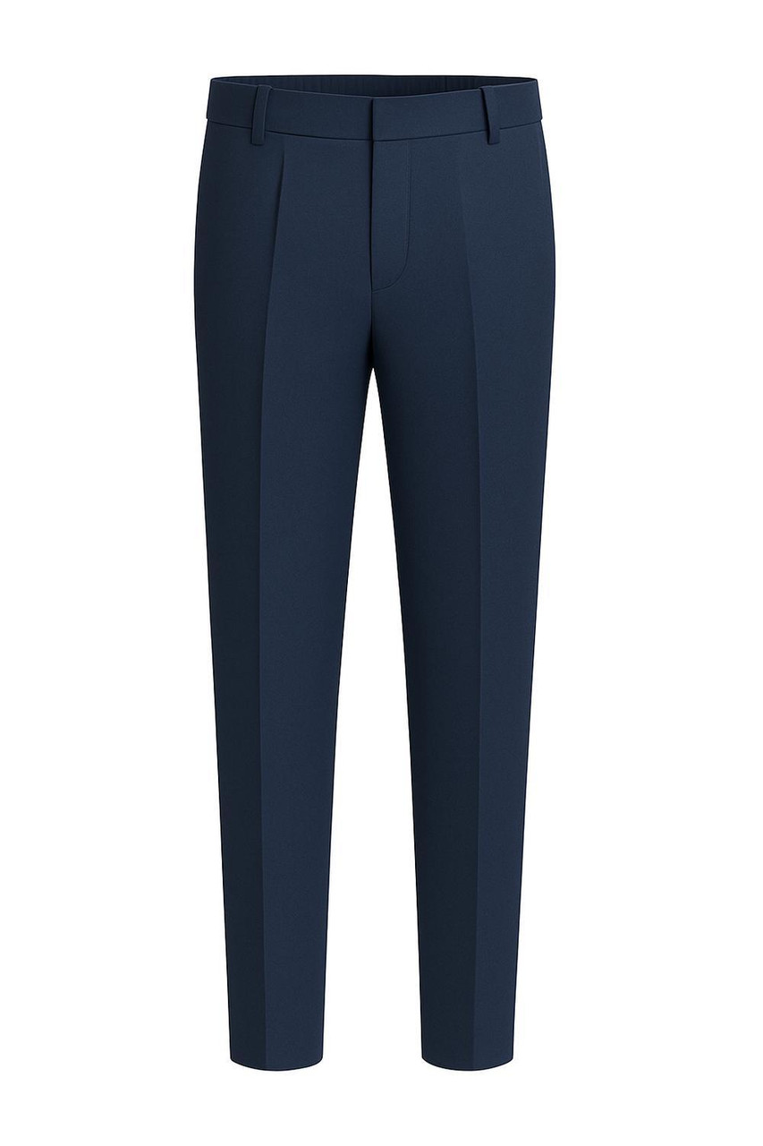 Boys Slim Fit School Trousers with Half Elastic Waist – School Uniform Pants (5 - 17 Years)