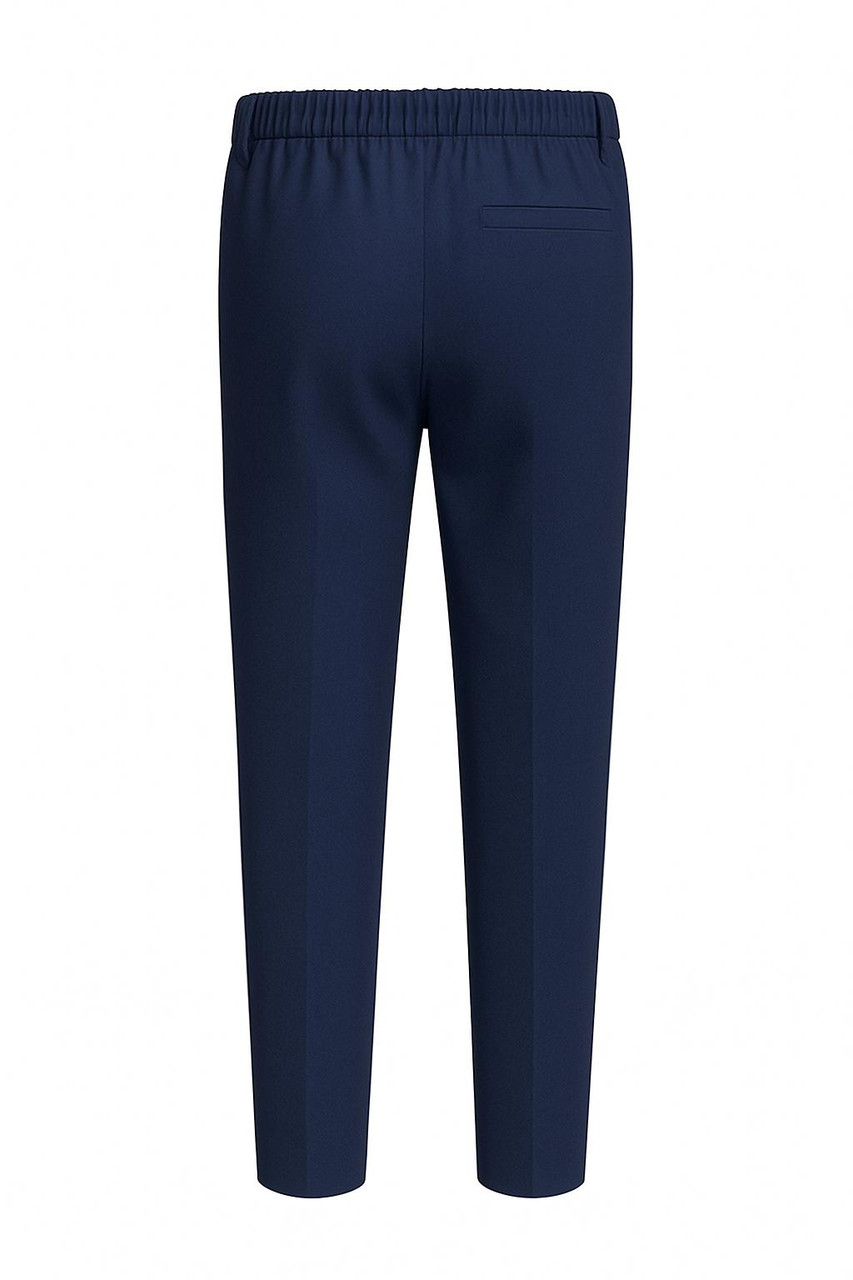 Boys Slim Fit School Trousers with Half Elastic Waist – School Uniform Pants (5 - 17 Years)