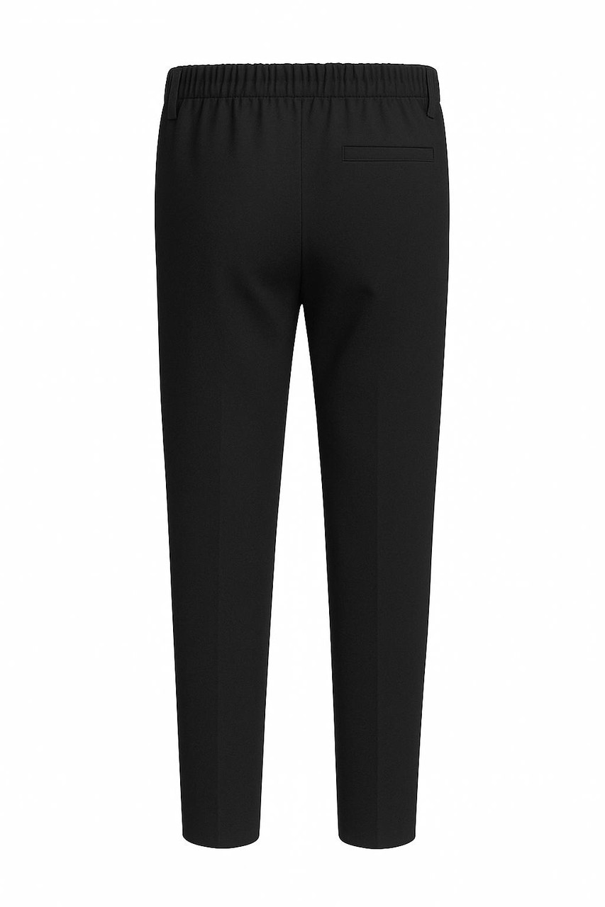 Boys Slim Fit School Trousers with Half Elastic Waist – School Uniform Pants (5 - 17 Years)