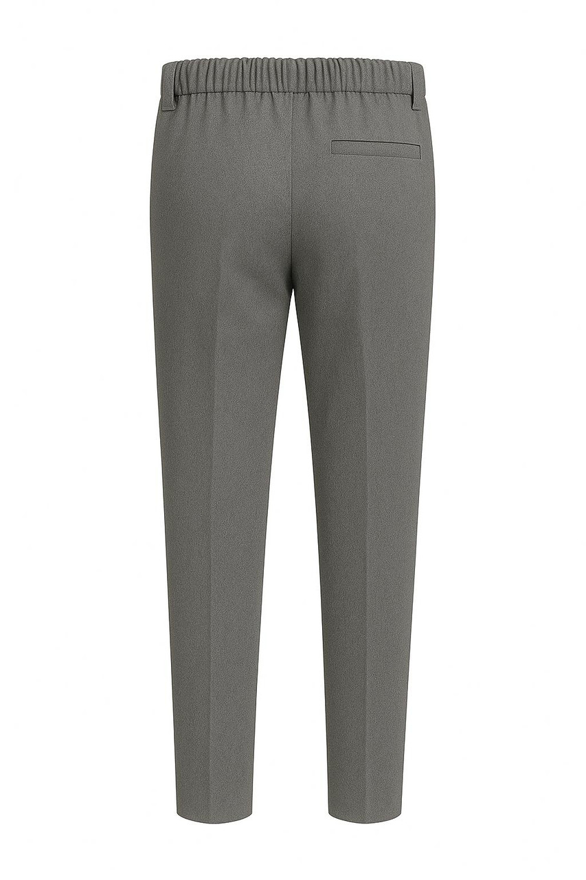 Boys Slim Fit School Trousers with Half Elastic Waist – School Uniform Pants (5 - 17 Years)
