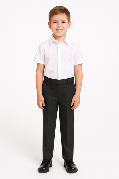 Boys Adjustable Waist School Trousers, Classic Fit, Easy Care (3-16 Years)