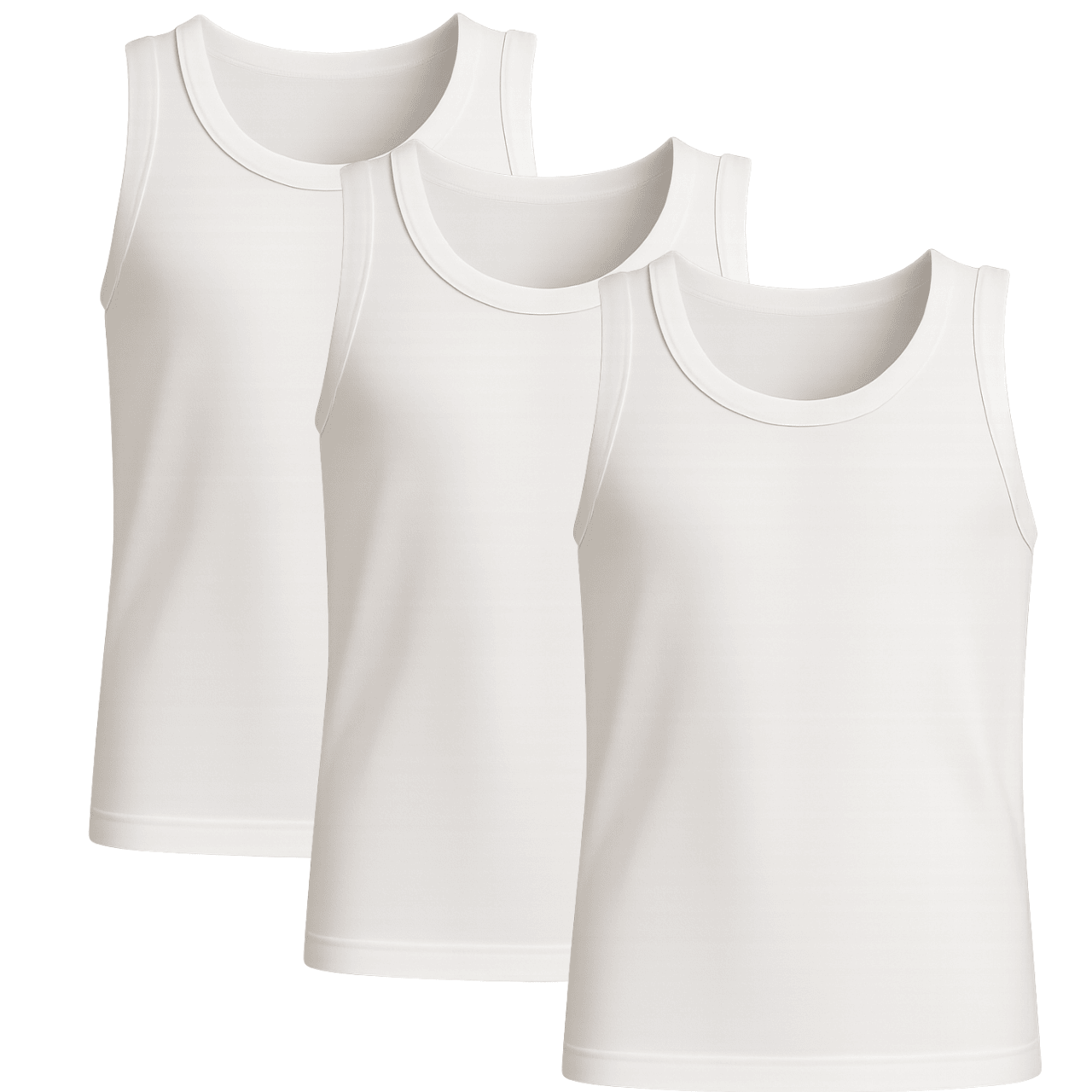 Boys’ Everyday White Cotton Vests – Pack of 3 (Ages 3–13)