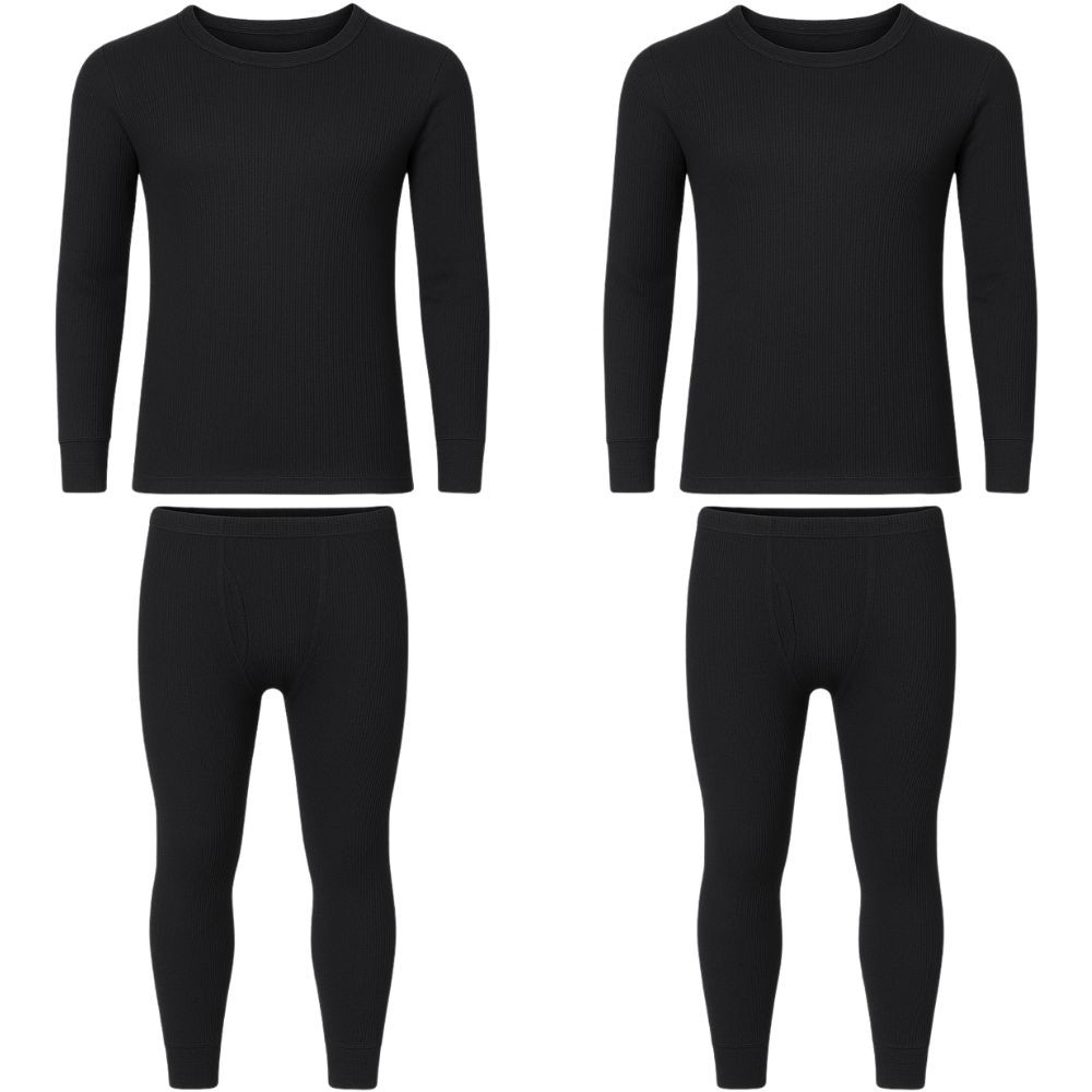 Men’s 2-Pack Thermal Underwear Set – Long Sleeve Top & Long Johns, Winter Base Layers