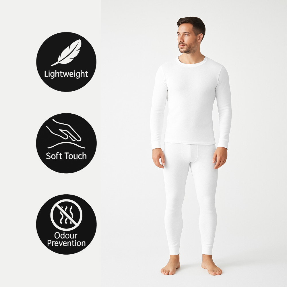 Men’s 2-Pack Thermal Underwear Set – Long Sleeve Top & Long Johns, Winter Base Layers