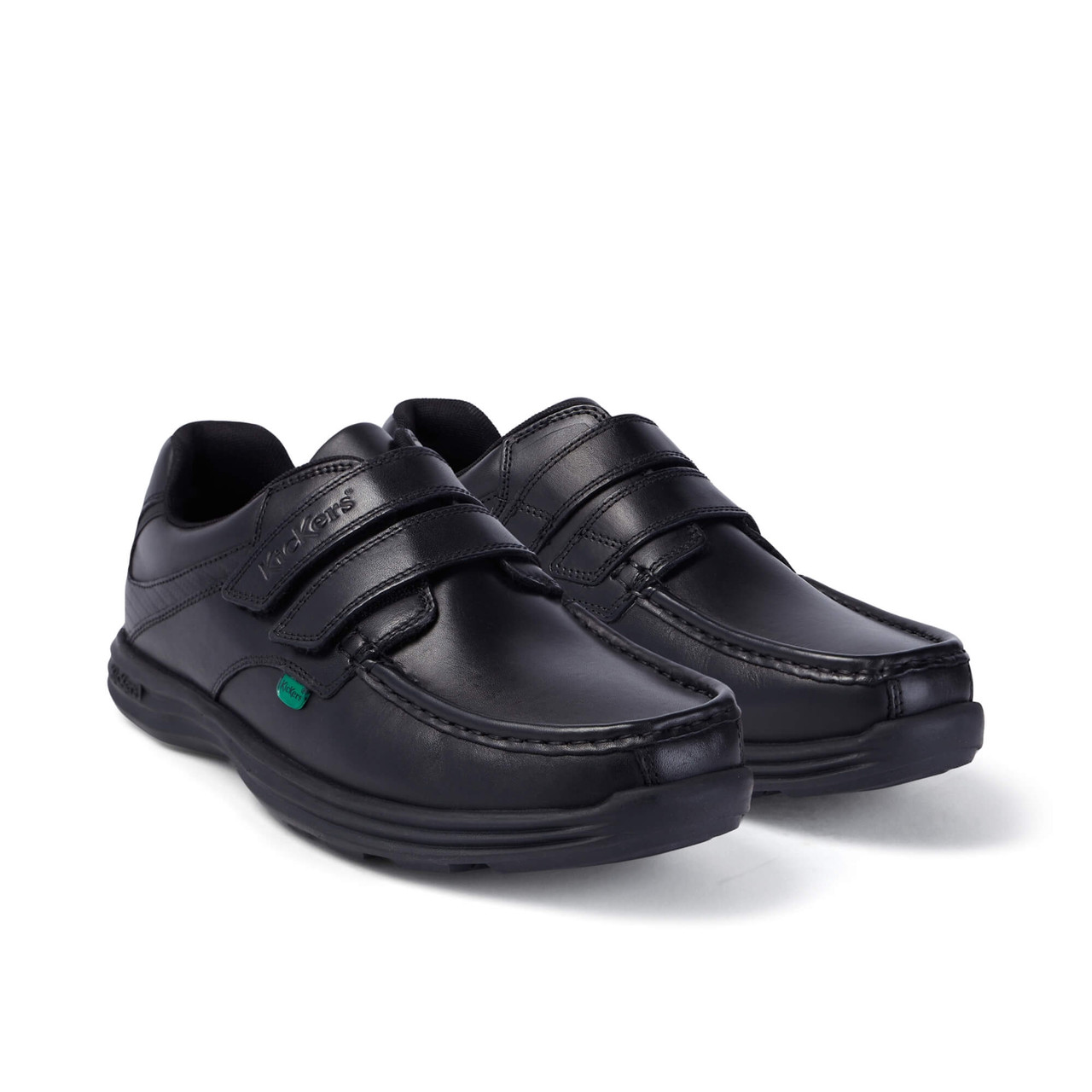 Adult Mens Reasan Strap Leather Black School Shoes