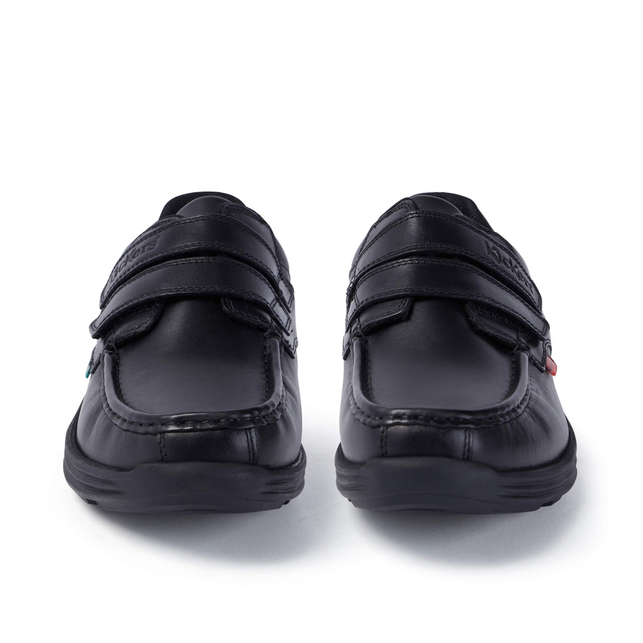 Adult Mens Reasan Strap Leather Black School Shoes