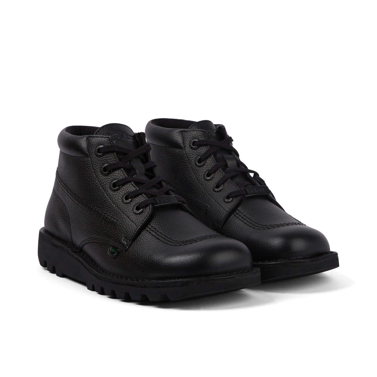 Kickers Kick Hi Tab Leather School Boots Black