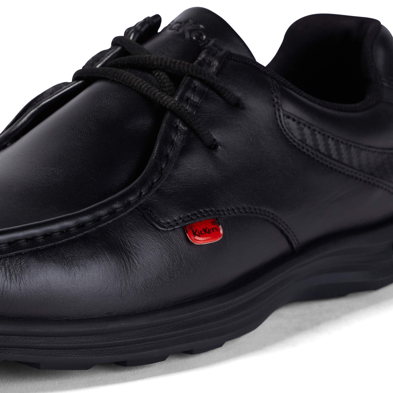 Kickers Reasan Lace Leather Black School Shoes