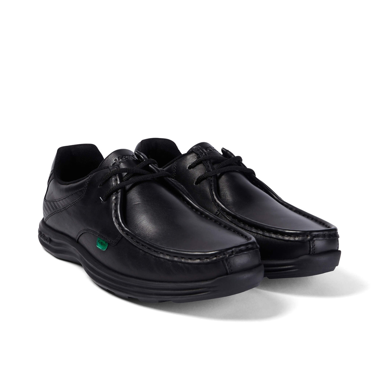 Kickers Reasan Lace Leather Black School Shoes