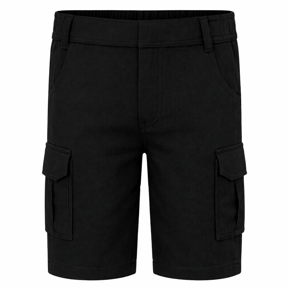 Boys School Cargo Shorts Elastic Waist Pockets