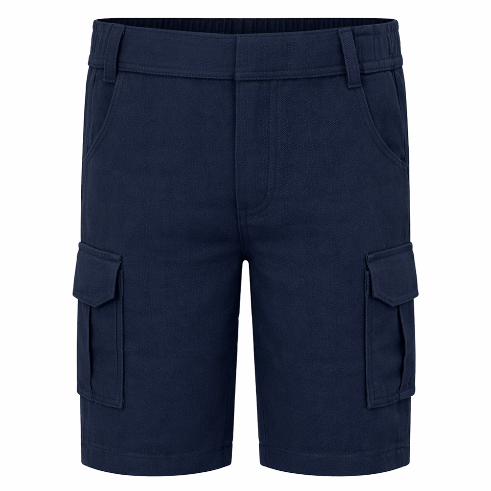 Boys School Cargo Shorts Elastic Waist Pockets