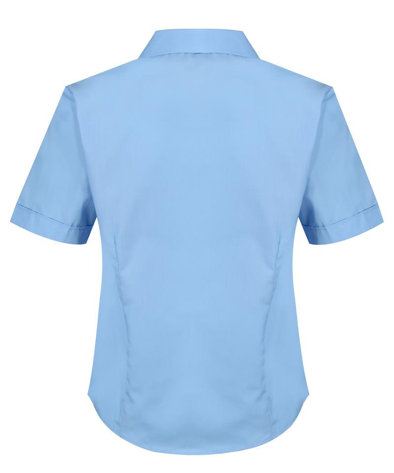 Girls Short Sleeve Revere Collar Non-Iron School Blouse - 2 Pack (Winterbottom)