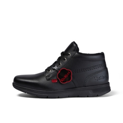 Kickers Kelland Lace Boot Leather Youth School Boots Black