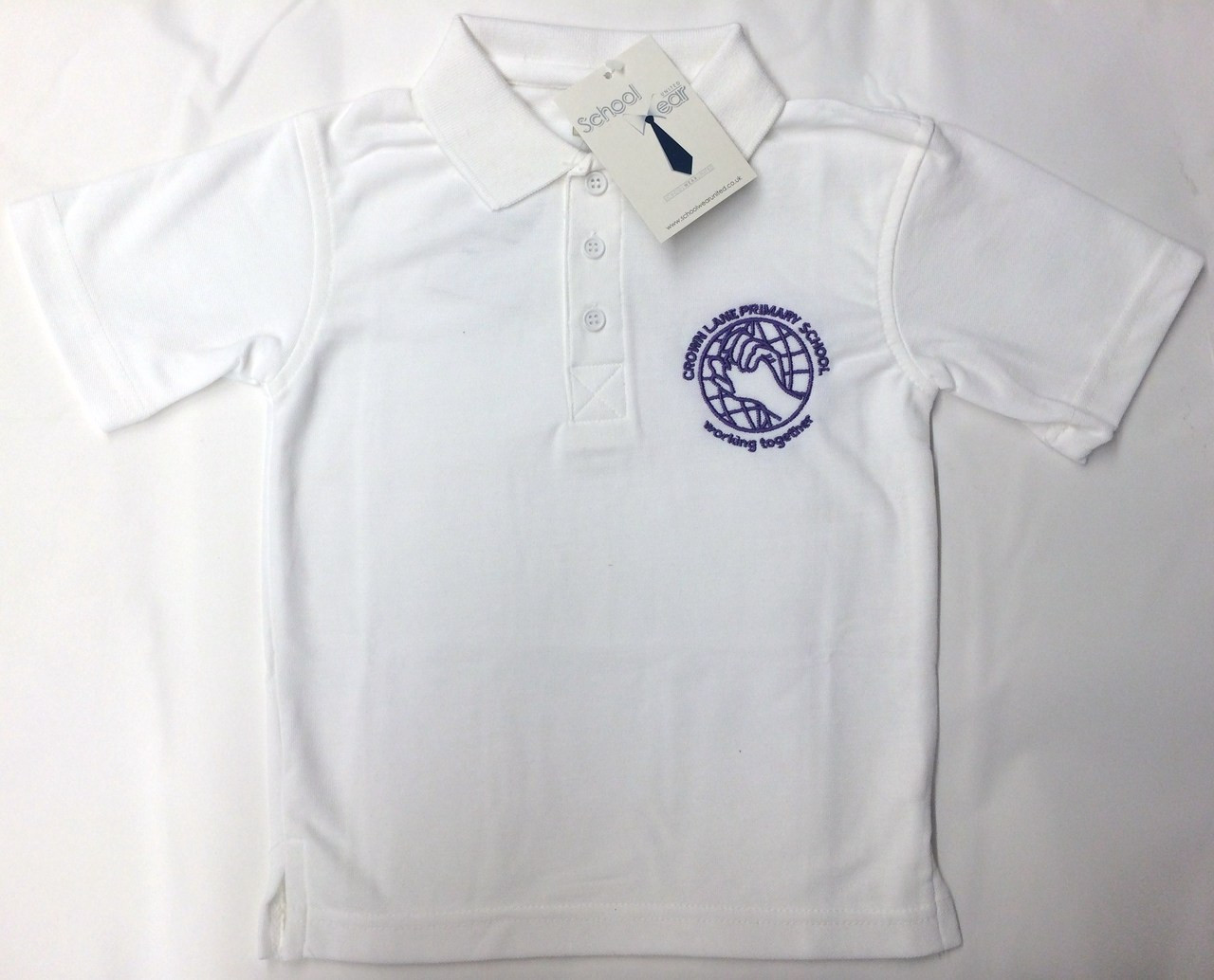 Crown Lane Primary School White Polo Shirt CLEARING - School Wear ...