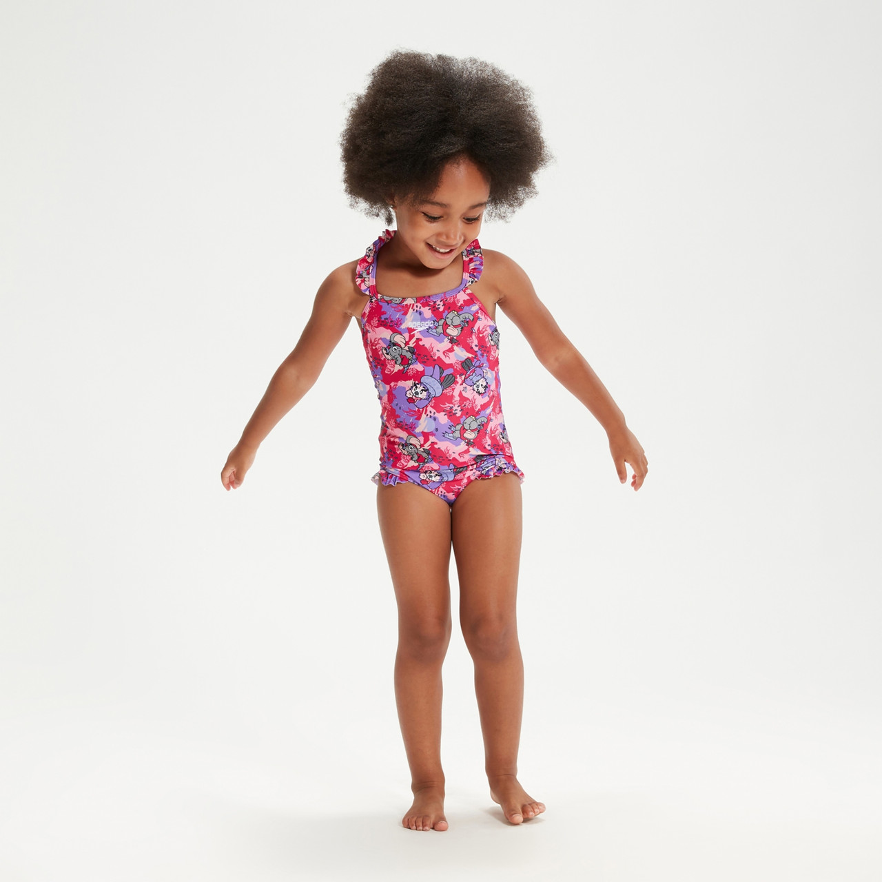 Speedo Girls Learn to Swim Printed Frill Thinstrap