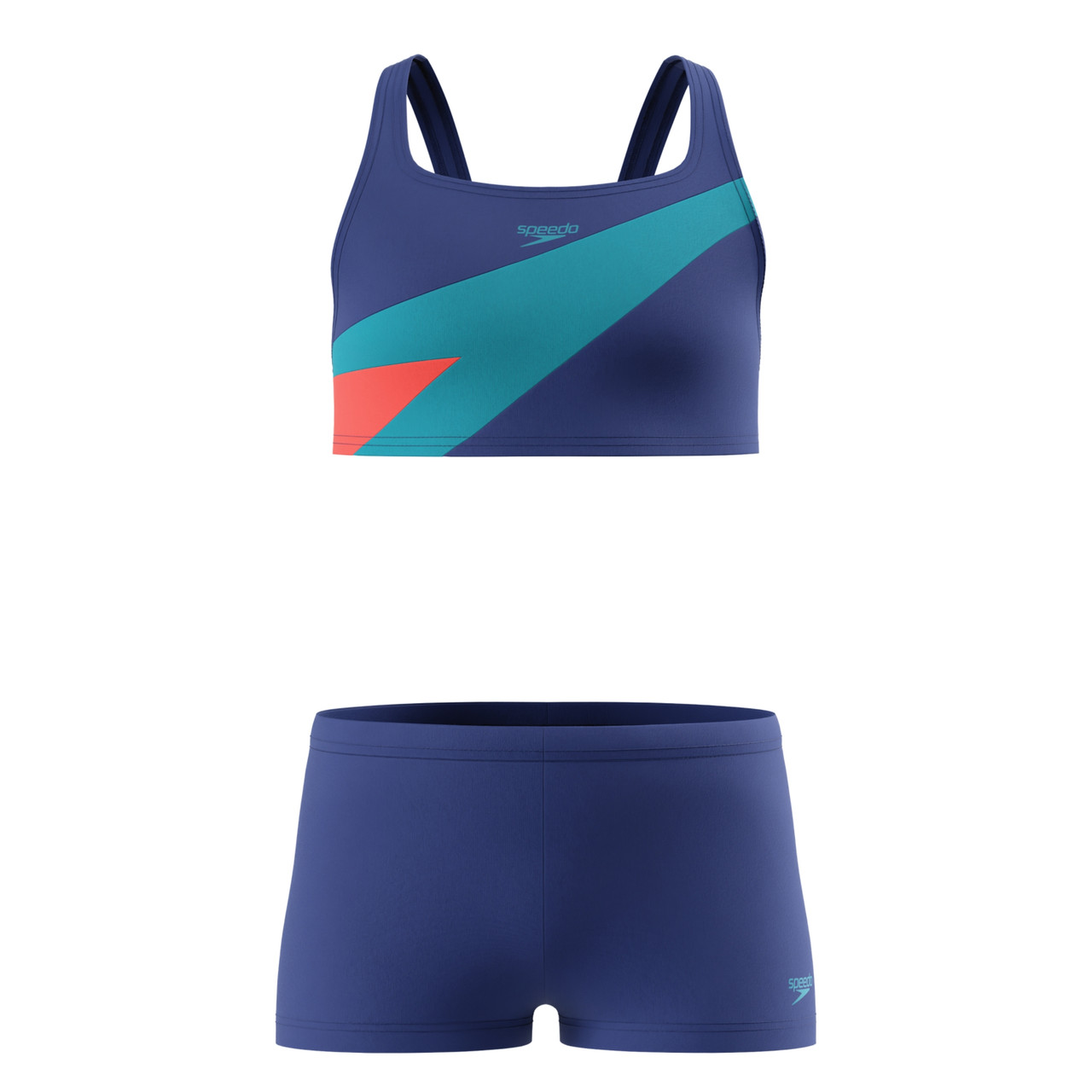 Speedo Girls Hyperboom Butterfly Back Bikini Set Navy/teal