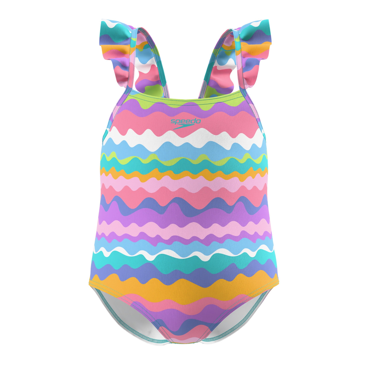 Speedo Girls Printed Frill Thinstrap
