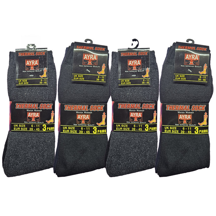 Stay Warm in Style: 12-Pack of Men's Thermal Socks | Cozy & Comfortable | Sizes 6-11 | Perfect for Chilly Days