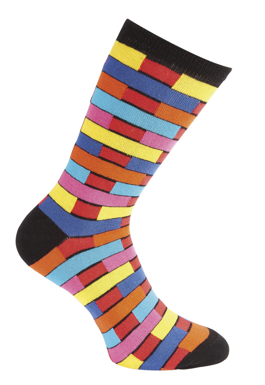 12 Pairs of Mens Vivid Odd Stripes and Spots Socks