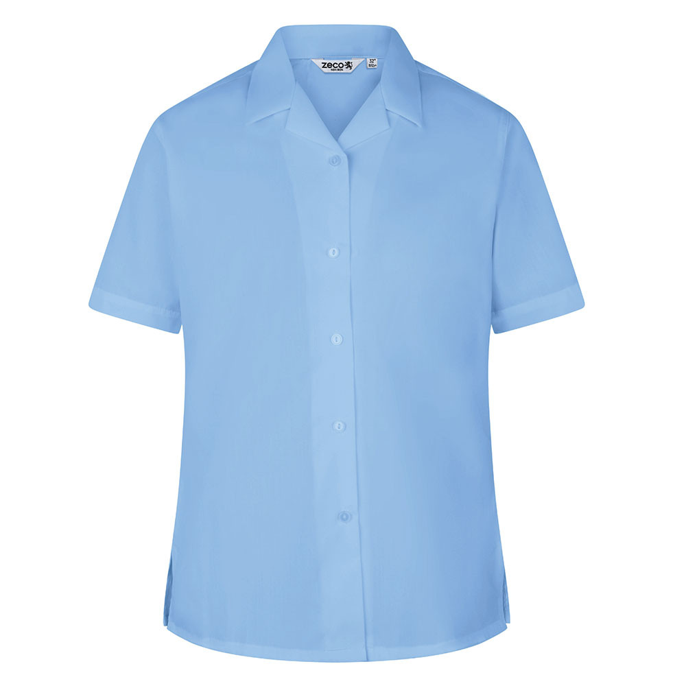 Short Sleeve Non Iron Revere Collar Eco-Blouse - Twin Pack (Zeco)