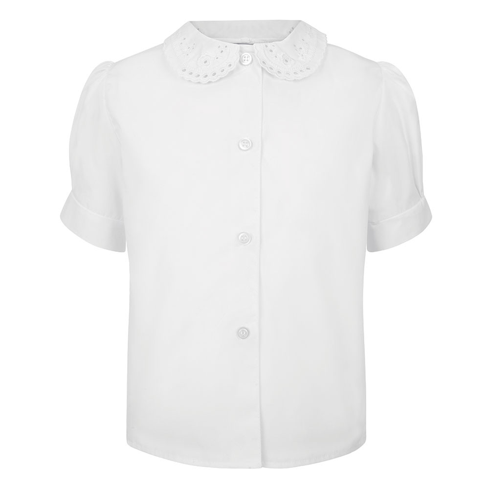 Short Sleeve Non Iron Lace Collar Eco-Blouse (Zeco)