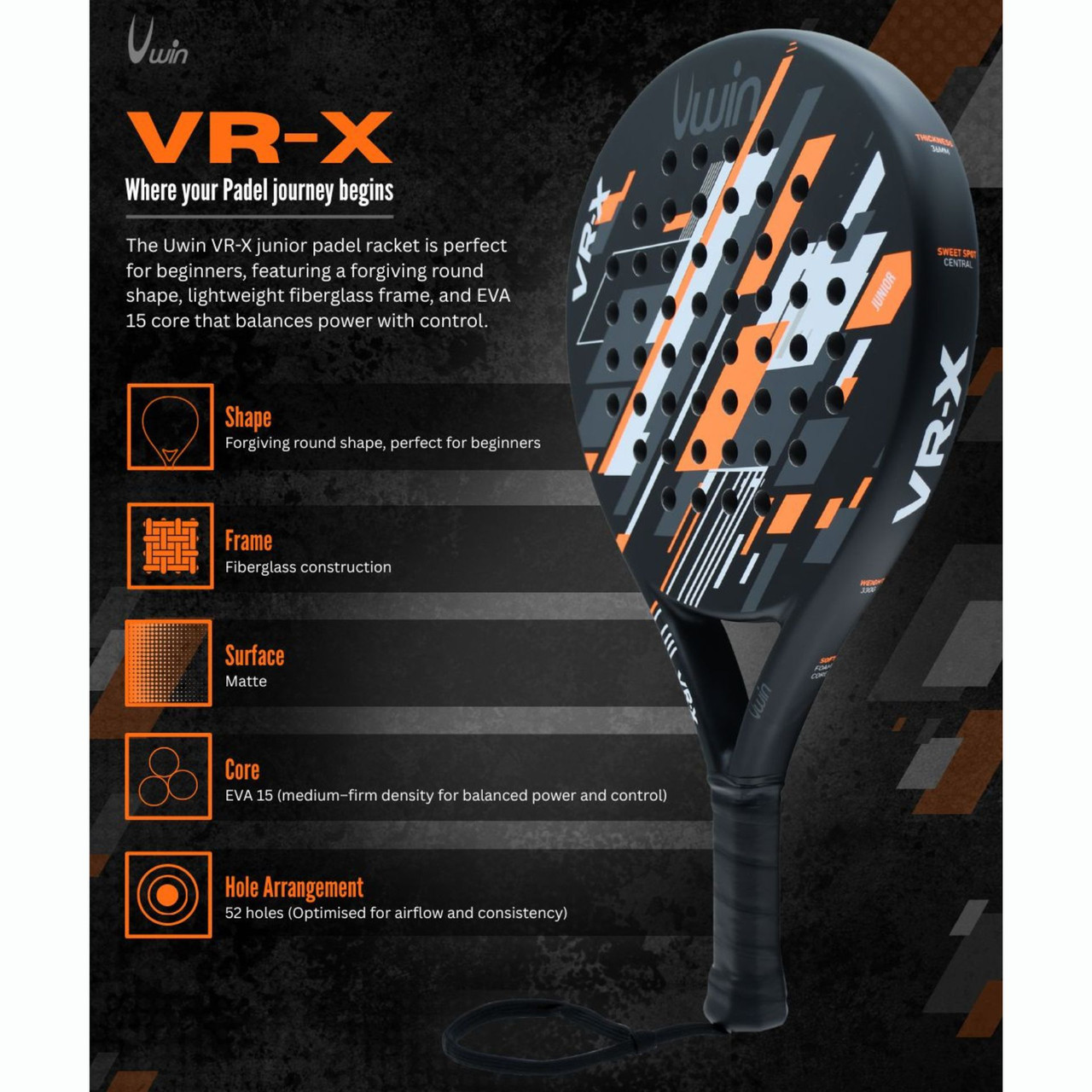 Uwin VR-X Junior Padel Racket