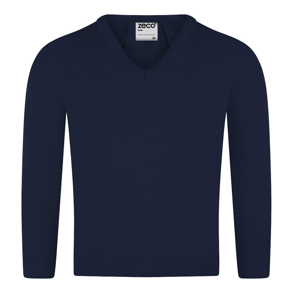 Zeco Knitted V-Neck School Jumper | Durable School Uniform Knitwear UK