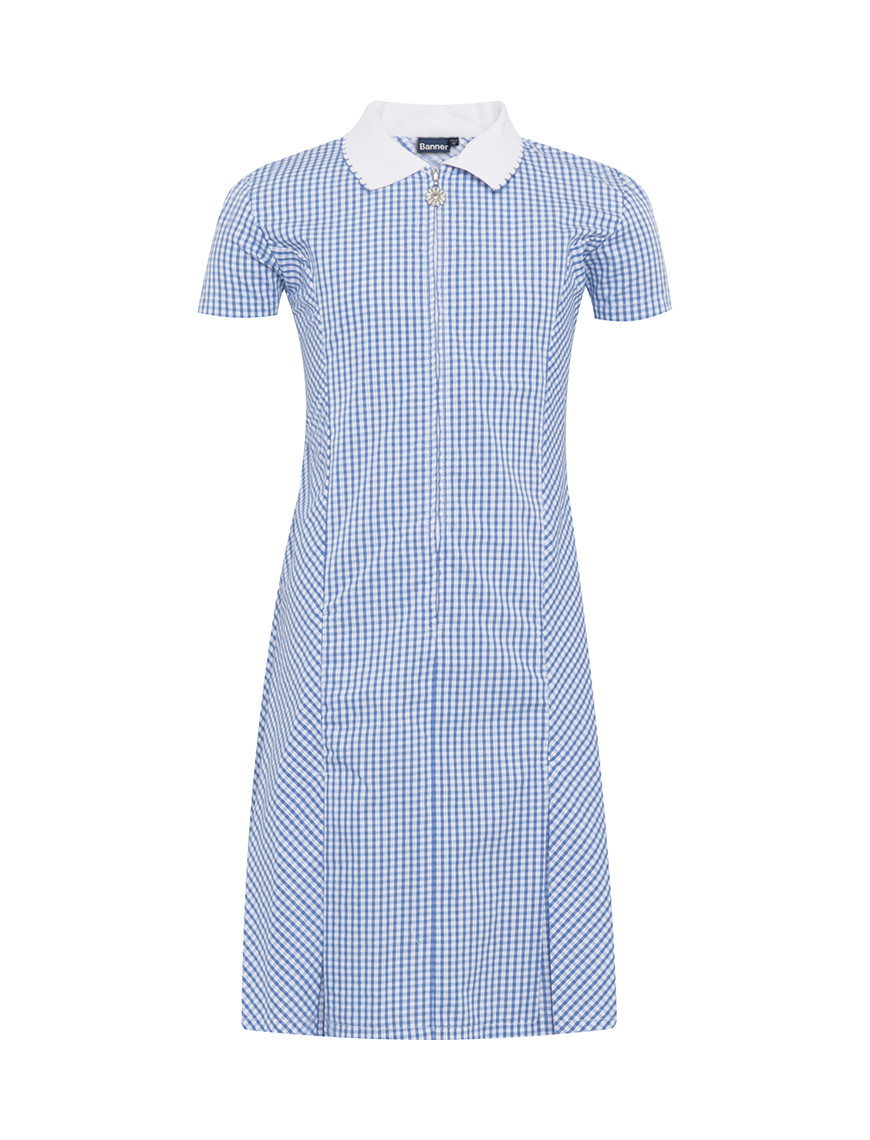 women's pink and blue dress gender reveal Women's Flora Gingham Dress Denim Blue main image 0