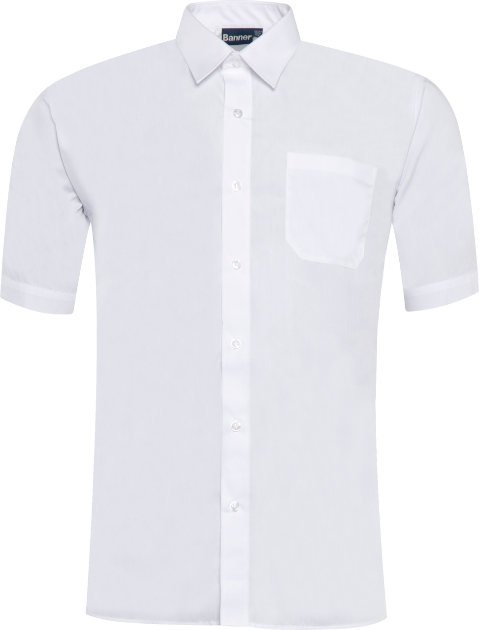 Boys Slim Fit School Short Sleeve Shirt Twin Pack (Banner)