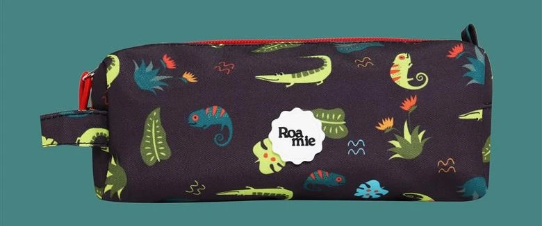 ROAMIE Pencil Case Kids Recycled School Pencil Case with Carry Strap