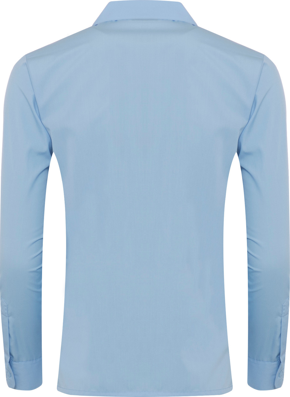 Girls Twin Pack Revere Collar Long Sleeve School Blouse (Banner)