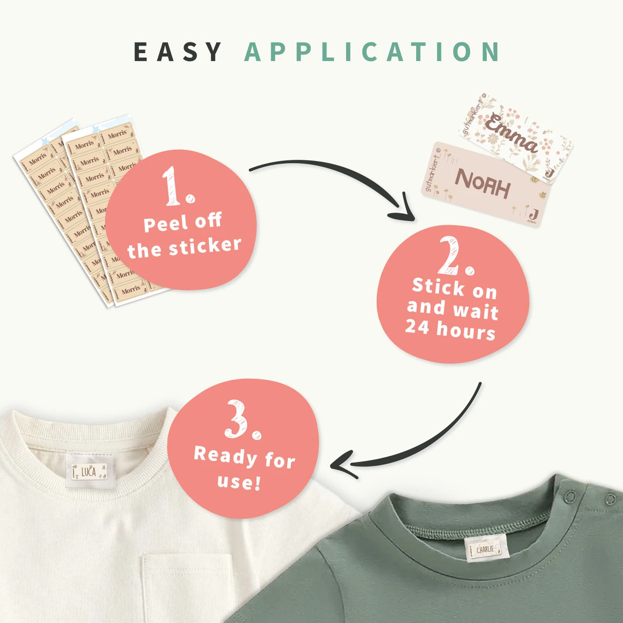 Easy2Name Clothing Name Stickers, Jollein Designs