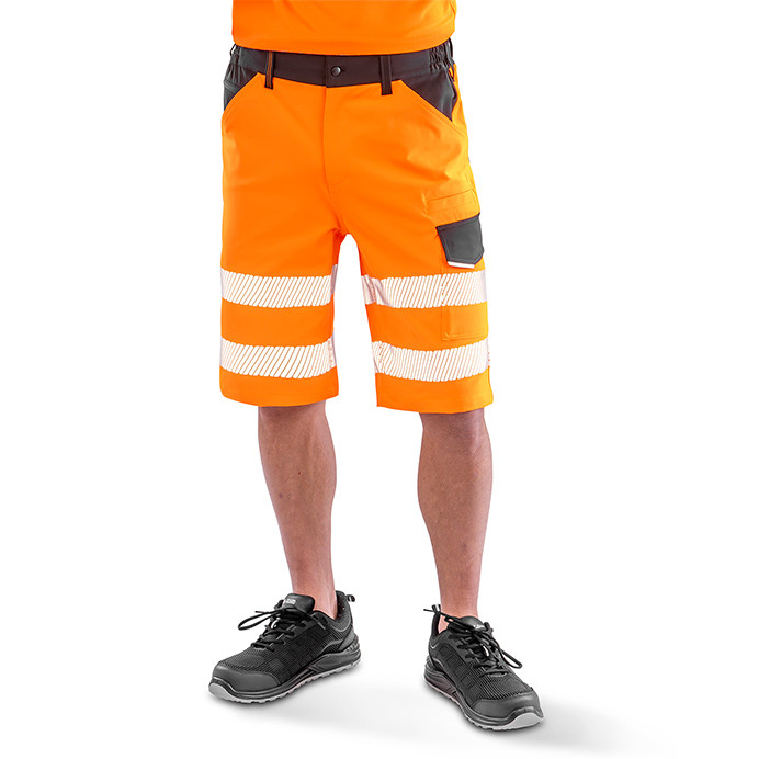 Hi Vis Stretch Work Shorts, EN ISO 20471 Class 1 (Result Recycled Safe-Guard R519X)
