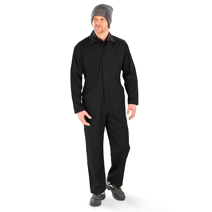 Zip Front Overalls, Boiler Suit with 2-Way YKK Zip (Result Recycled R510X)