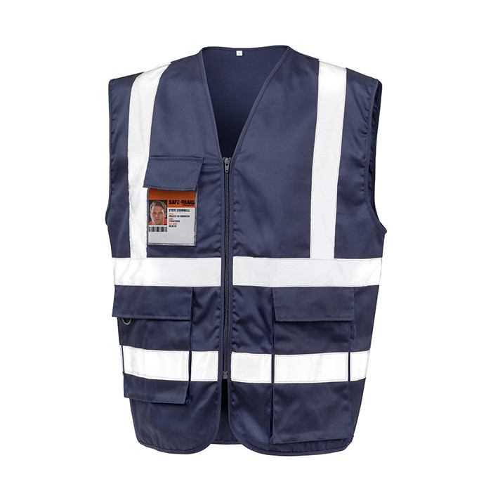 Hi Vis Security Vest, Heavy Duty Polycotton, Zipped (Result Safe-Guard R477X)