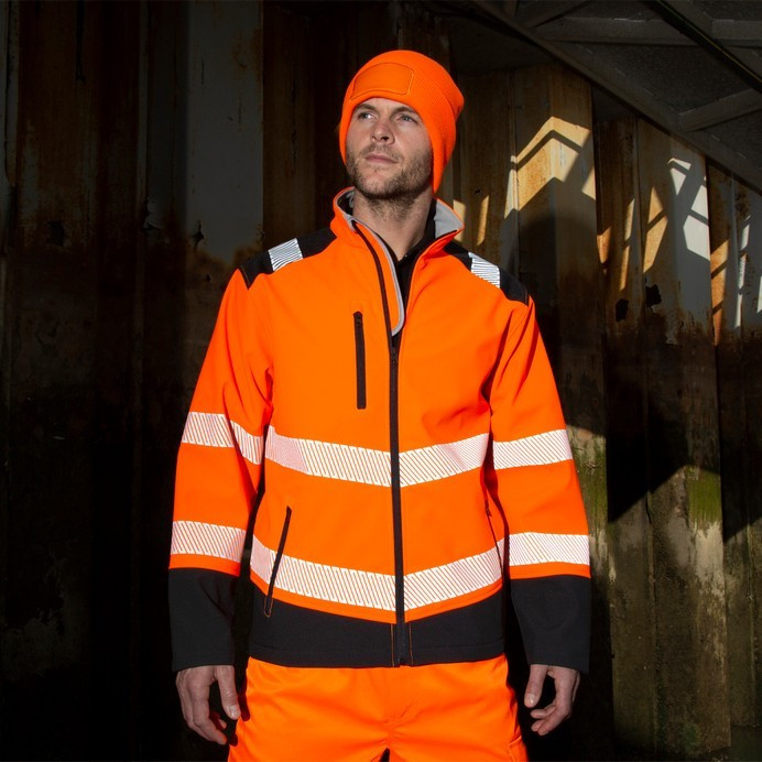 Hi Vis Softshell Jacket, Class 2, Ripstop (Result Work-Guard R476X)