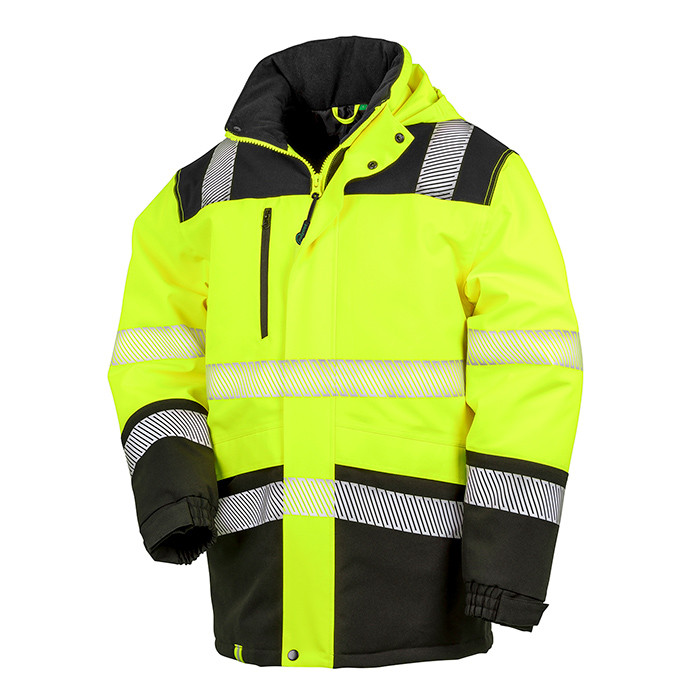 Hi Vis Softshell Safety Coat, Class 2, Waterproof, Recycled (Result Safe-Guard R475X)