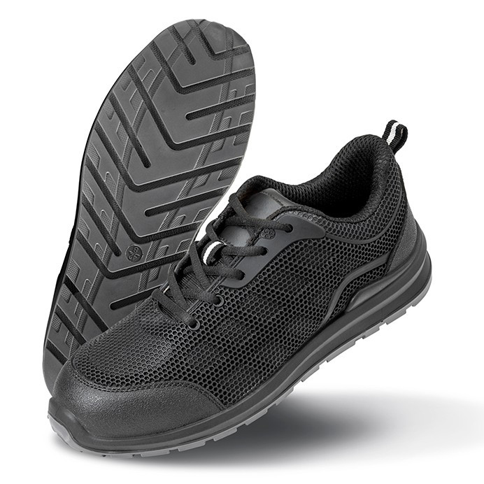 All Black Steel Toe Safety Trainers, SB SR FO (Result Work-Guard R456X)