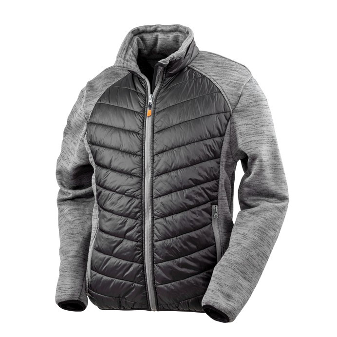 Padded Work Jacket, Windproof, Knitted Sleeves (Result Work-Guard R314X)