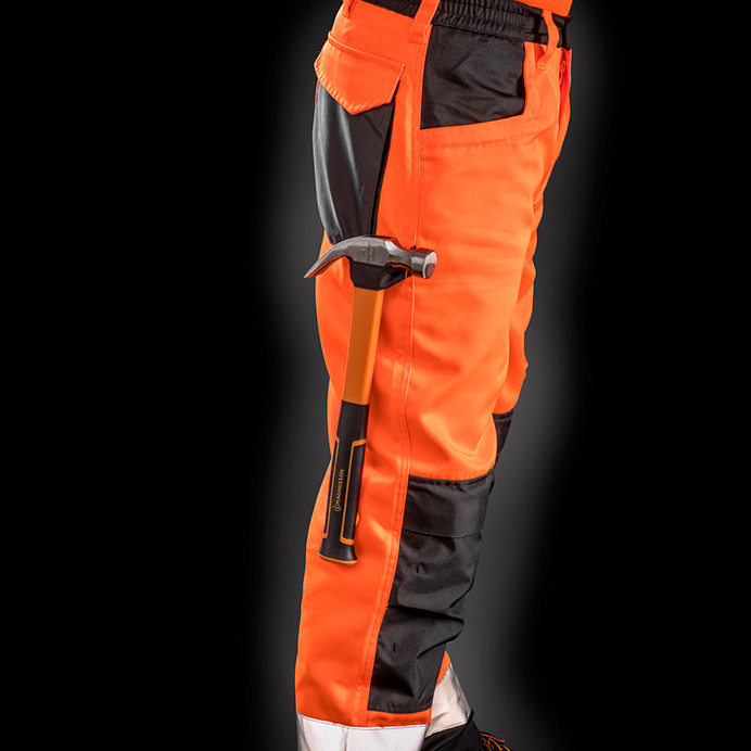 Hi Vis Cargo Work Trousers with Knee Pad Pockets, Class 2 (Result Safe-Guard R327X)