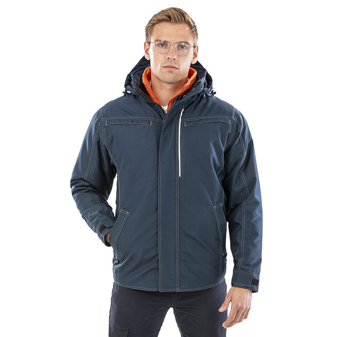 Waterproof Work Jacket, Fleece Lined, Denim Texture (Result R326X)