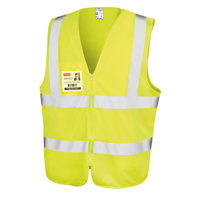 Hi Vis Zip Tabard with ID Pass Pocket, EN ISO 20471 Class 2 (Result R202X)
