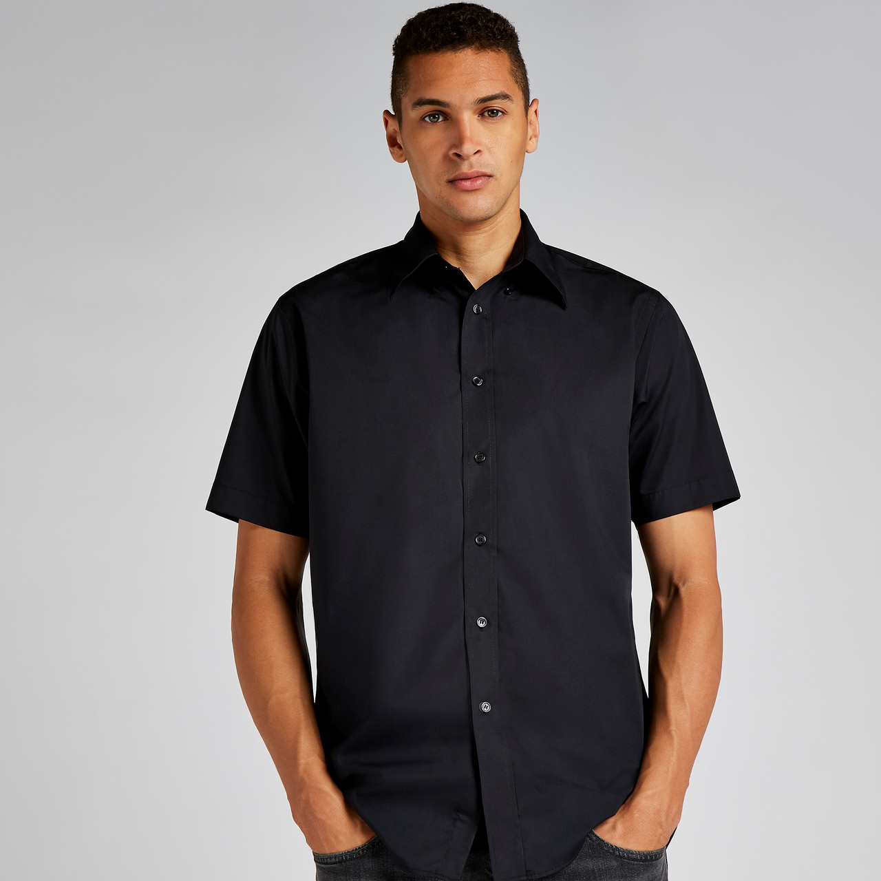 Mens Short Sleeve Work Shirt, Button Down Collar (Kustom Kit KK100M)
