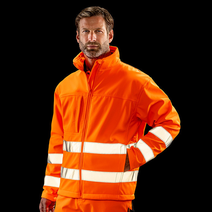 Hi Vis Softshell Jacket, 3 Layer, EN ISO 20471 Class 2 (Result Safe-Guard R117X)