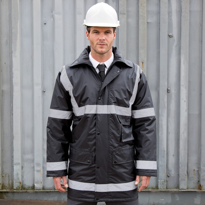 Padded Work Coat, Waterproof with Concealed Hood (Result Work-Guard R023X)