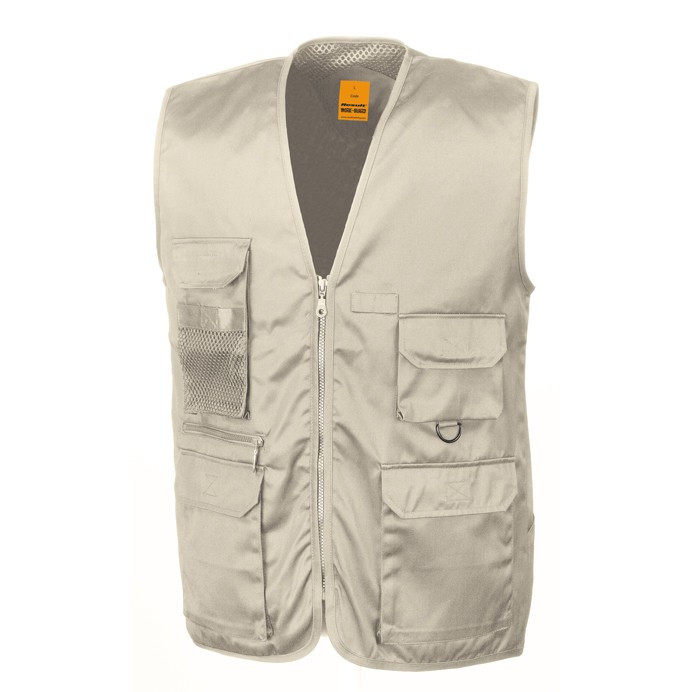 Multi Pocket Work Waistcoat, Heavy Polycotton Twill (Result Work-Guard R045X)