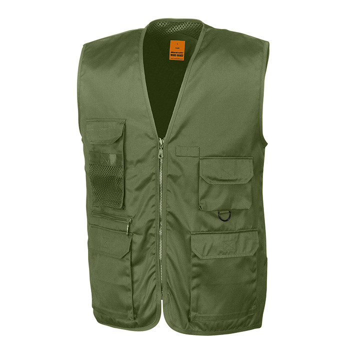 Multi Pocket Work Waistcoat, Heavy Polycotton Twill (Result Work-Guard R045X)