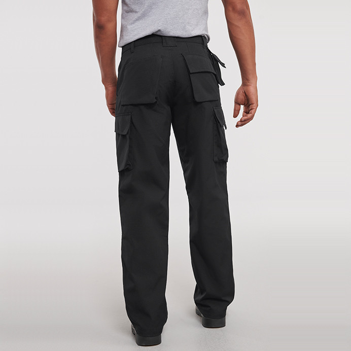 Combat Work Trousers with Knee Pad Pockets, Stain Resistant (Russell J015M)